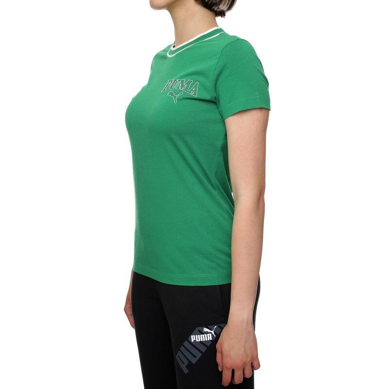 T-shirt donna puma squad - verde 3/4