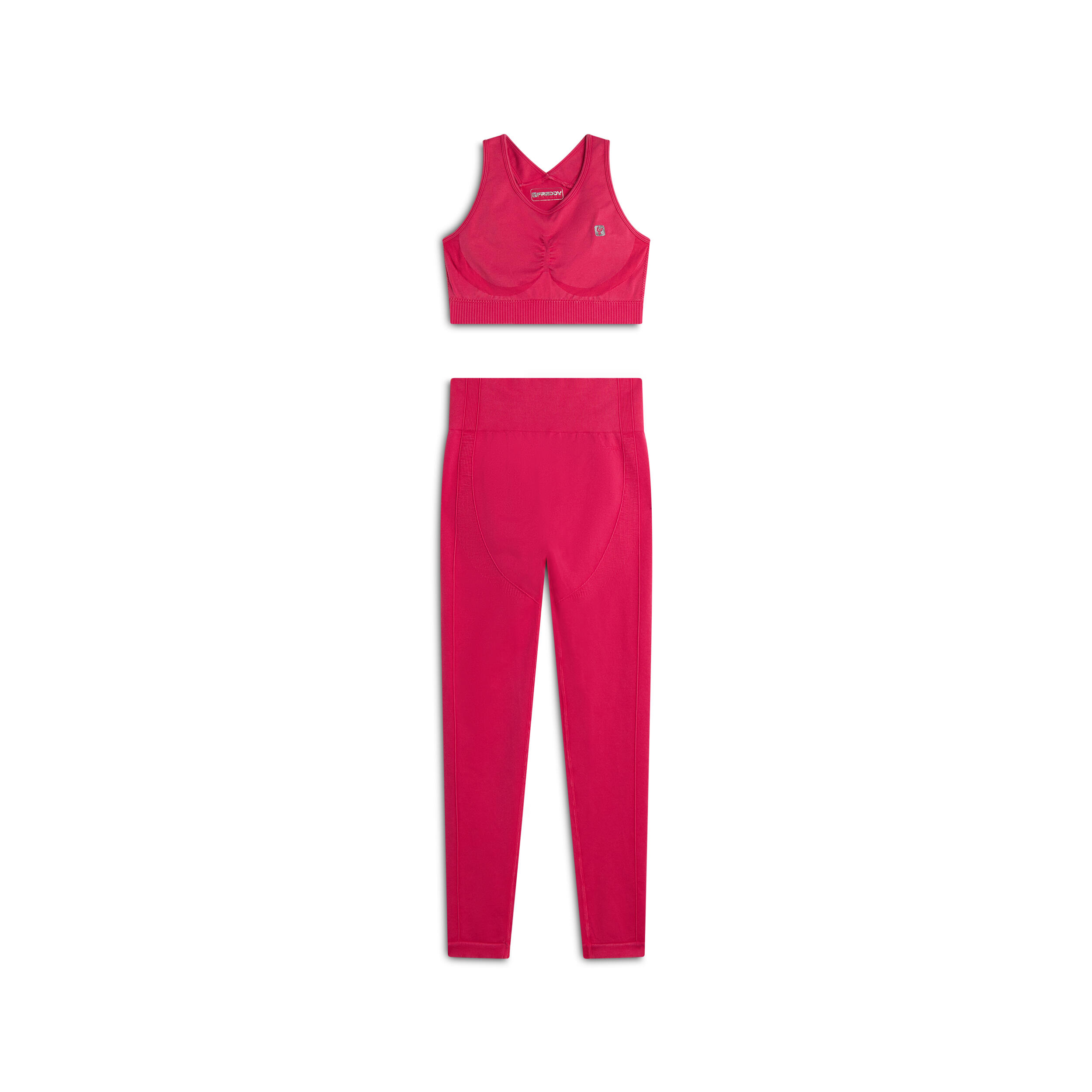 FREDDY Completo top e leggings vita alta seamless ice wash