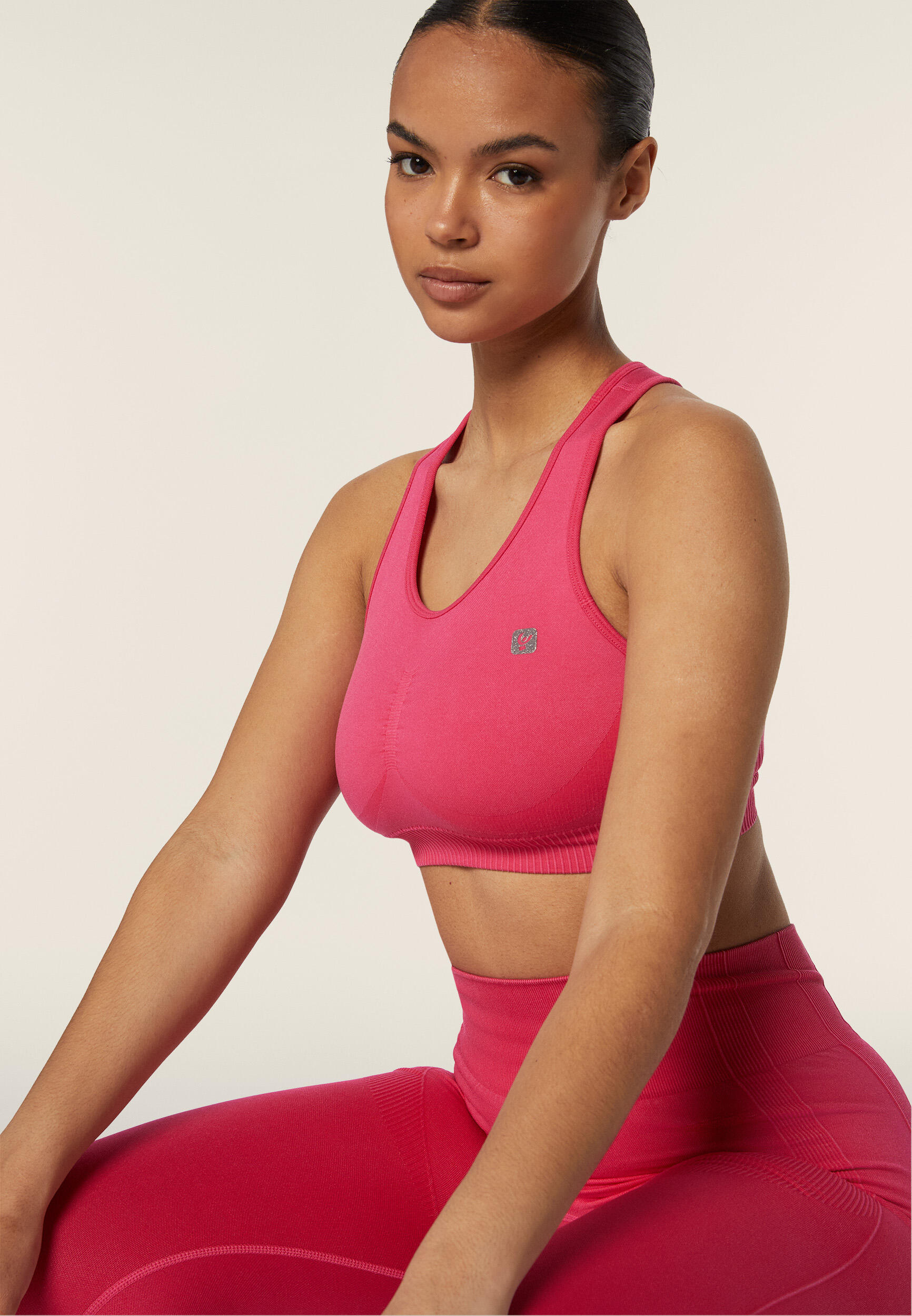 Ensemble haut et legging avec taille haute et sans couture traitement Ice Wash 3/5