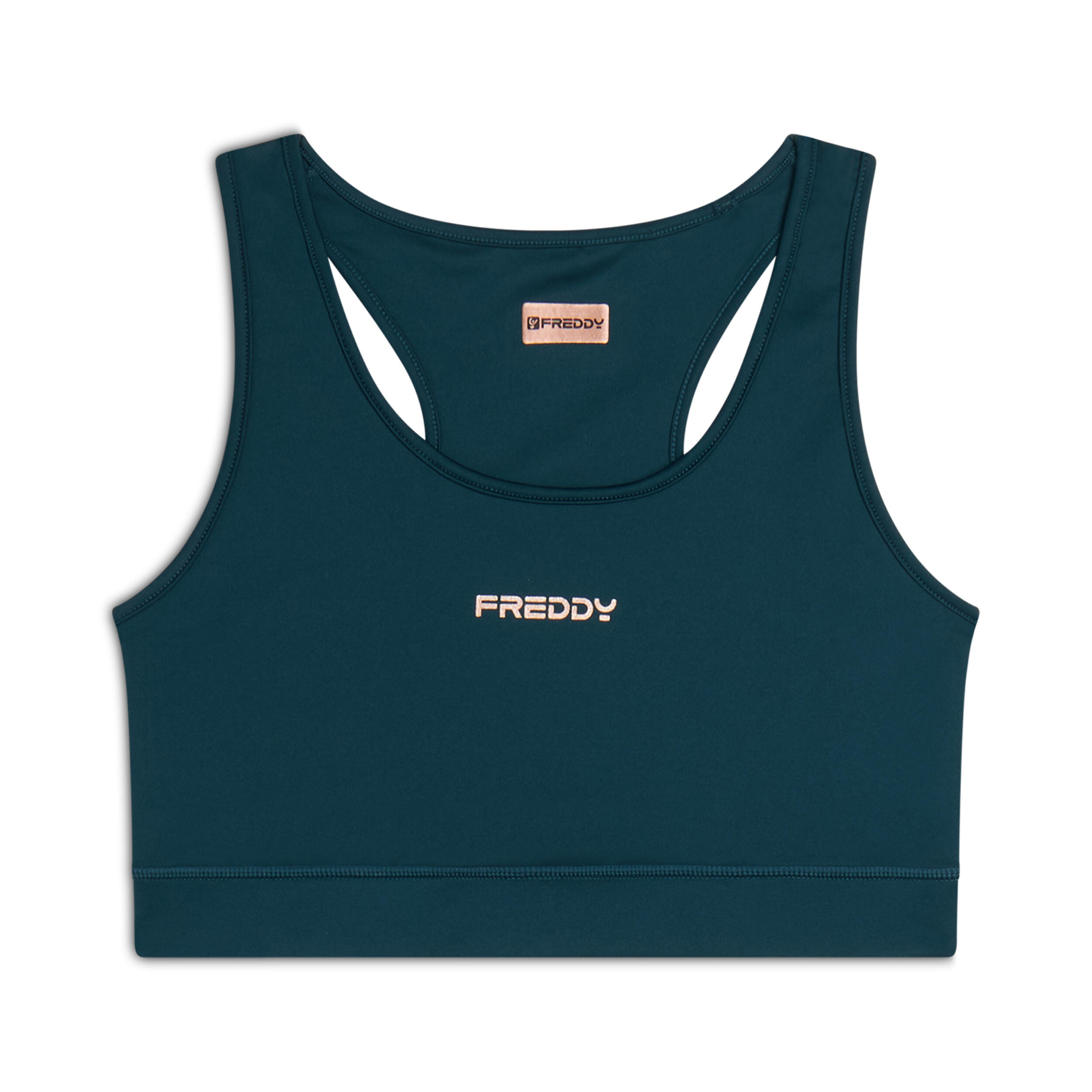 FREDDY Reggiseno sportivo in tessuto tecnico con logo bronzo