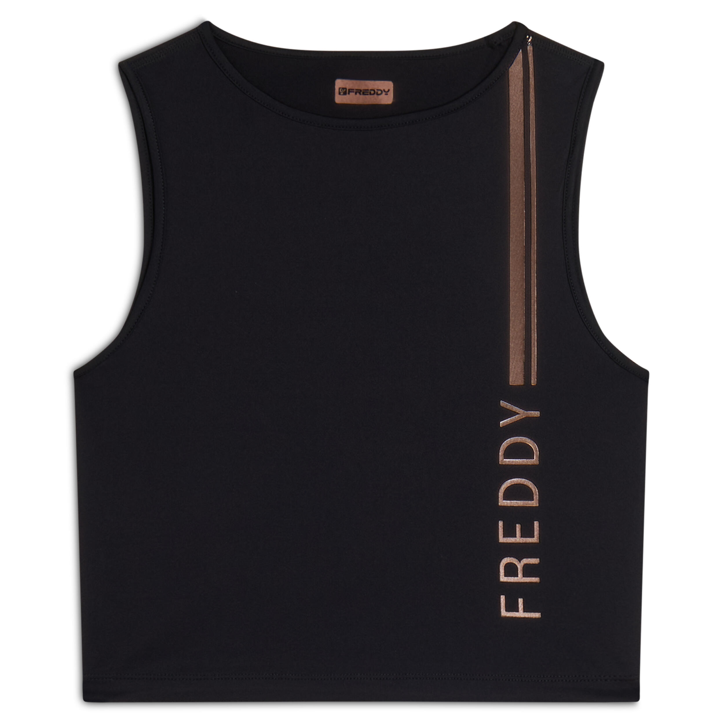 FREDDY Top sportivo in tessuto tecnico con stampa metallizata