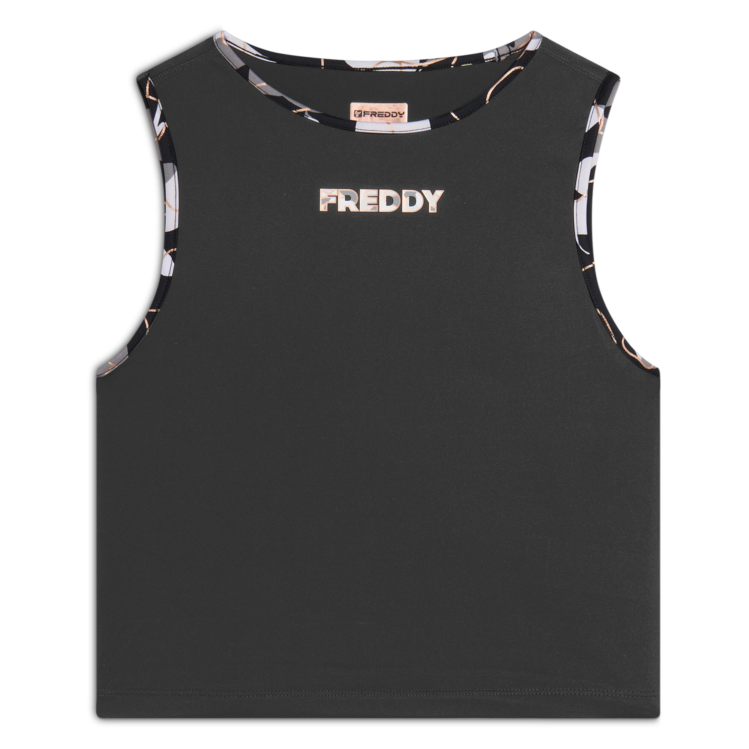 Freddy - Haut De Sport En Tissu Technique Avec Logo Couleur Bronze - Brassière - Noir|vert - 36 Xs - Decathlon