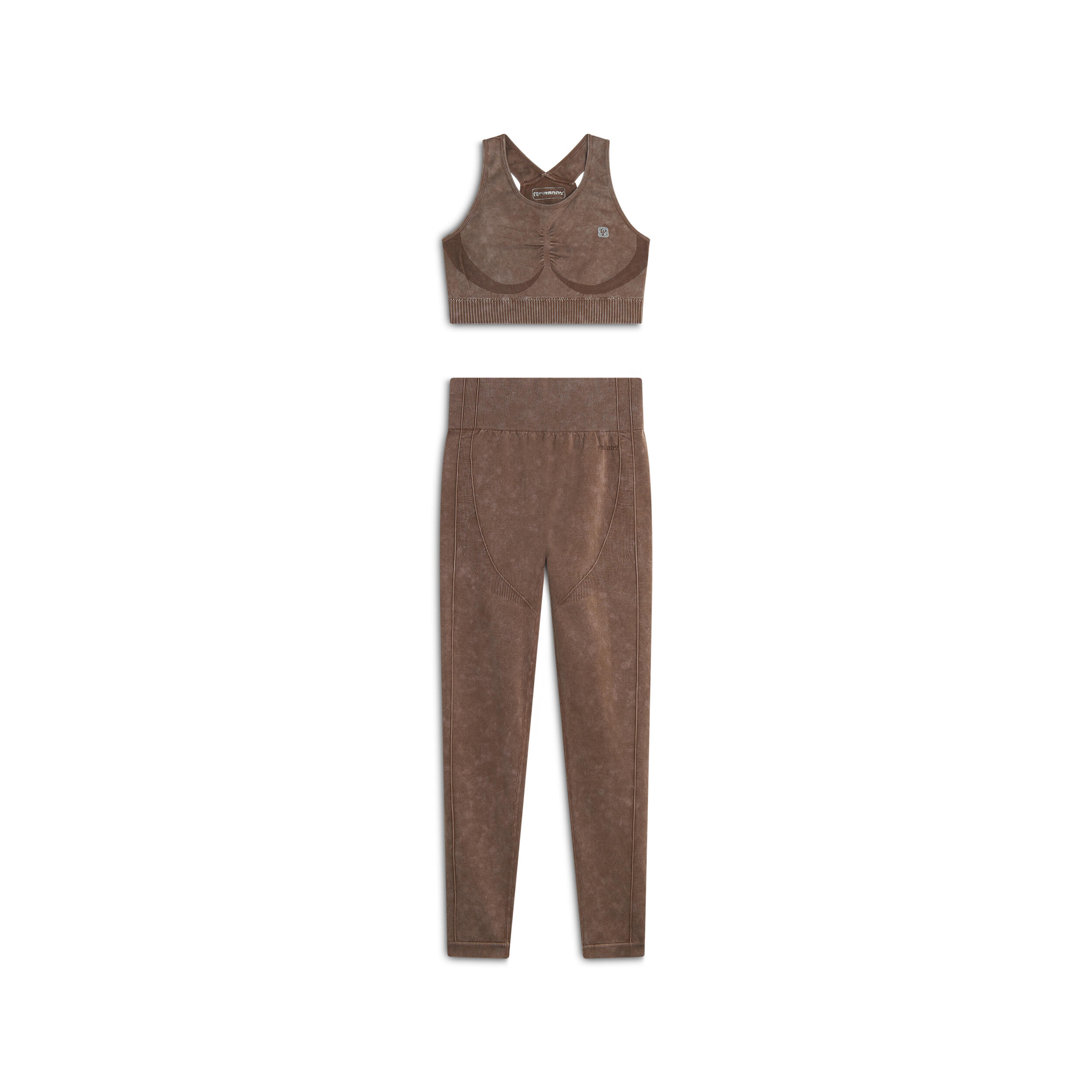 FREDDY Completo top e leggings vita alta seamless ice wash