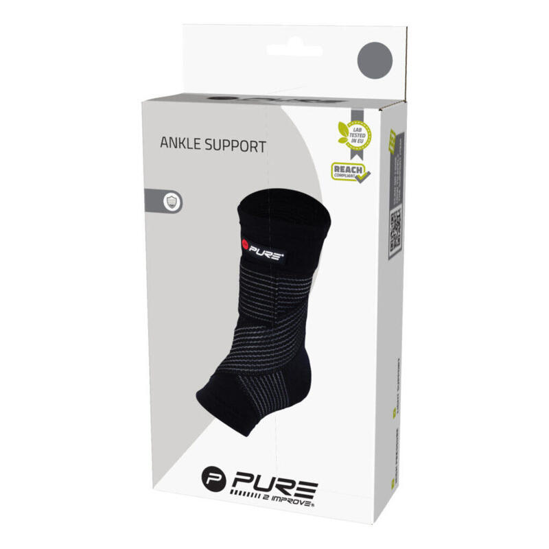 Orteză pentru Gleznă Tricotat  – Mărimea XL | Negru | Bandă Elastică cu Velcro