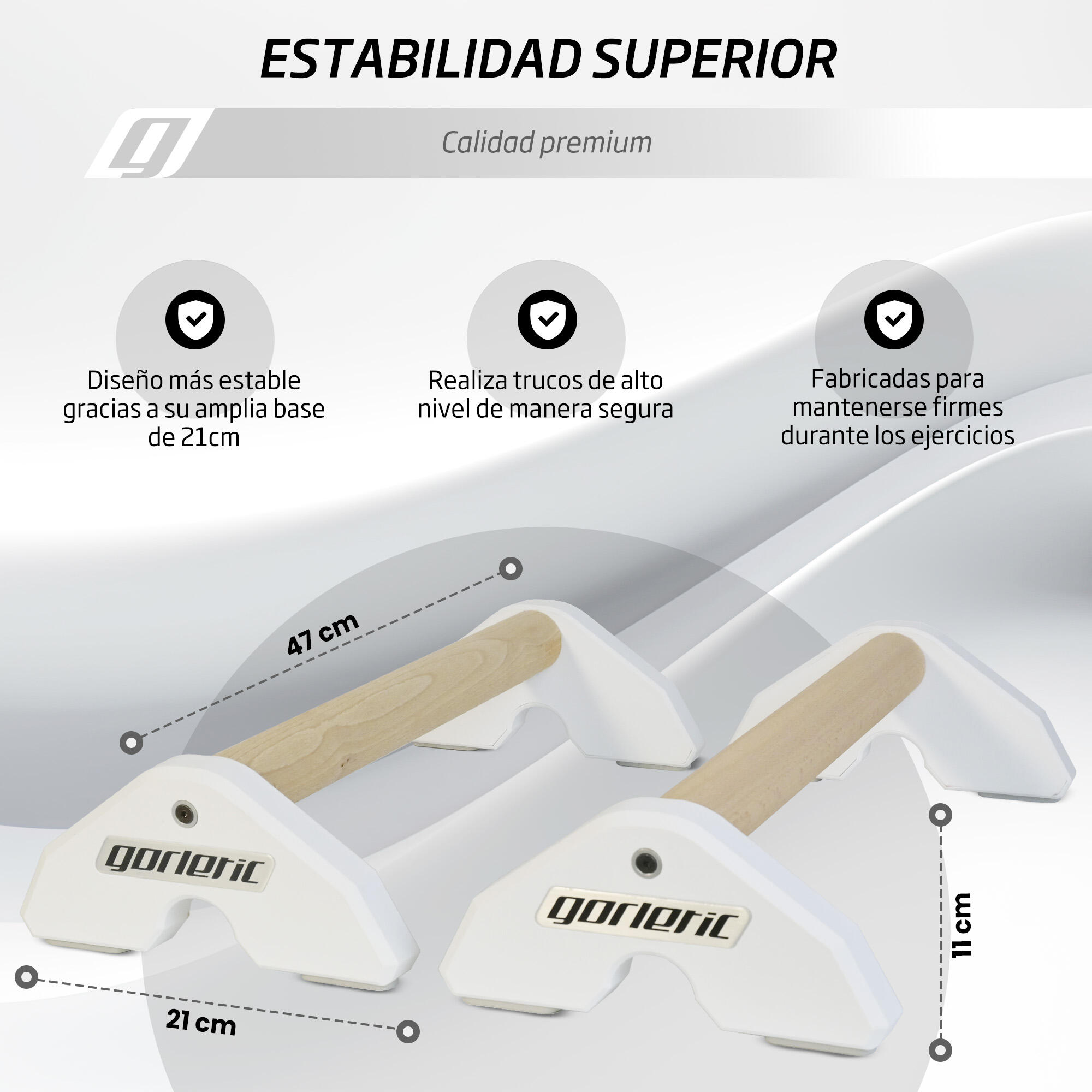 Paralelas LowFit Pro Calisthenics Gorletic (blancas) 5/7