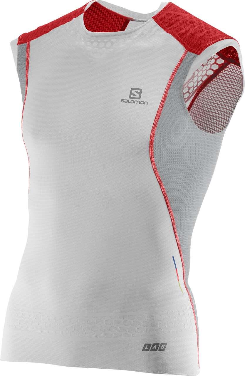 Tussen Particulieren - salomon slab exo compressie sleeveless tshirt wit 5/6