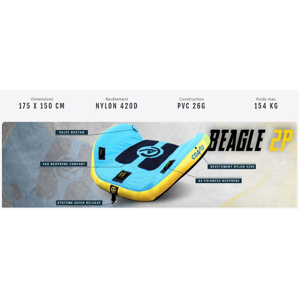 Boyar Inflable Tractada BEAGLE 67x64" 2 Personas PVC 26G/0,6mm Azul - 420D 3/8