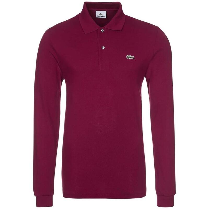 Polo de manga larga para hombre Lacoste en color morado