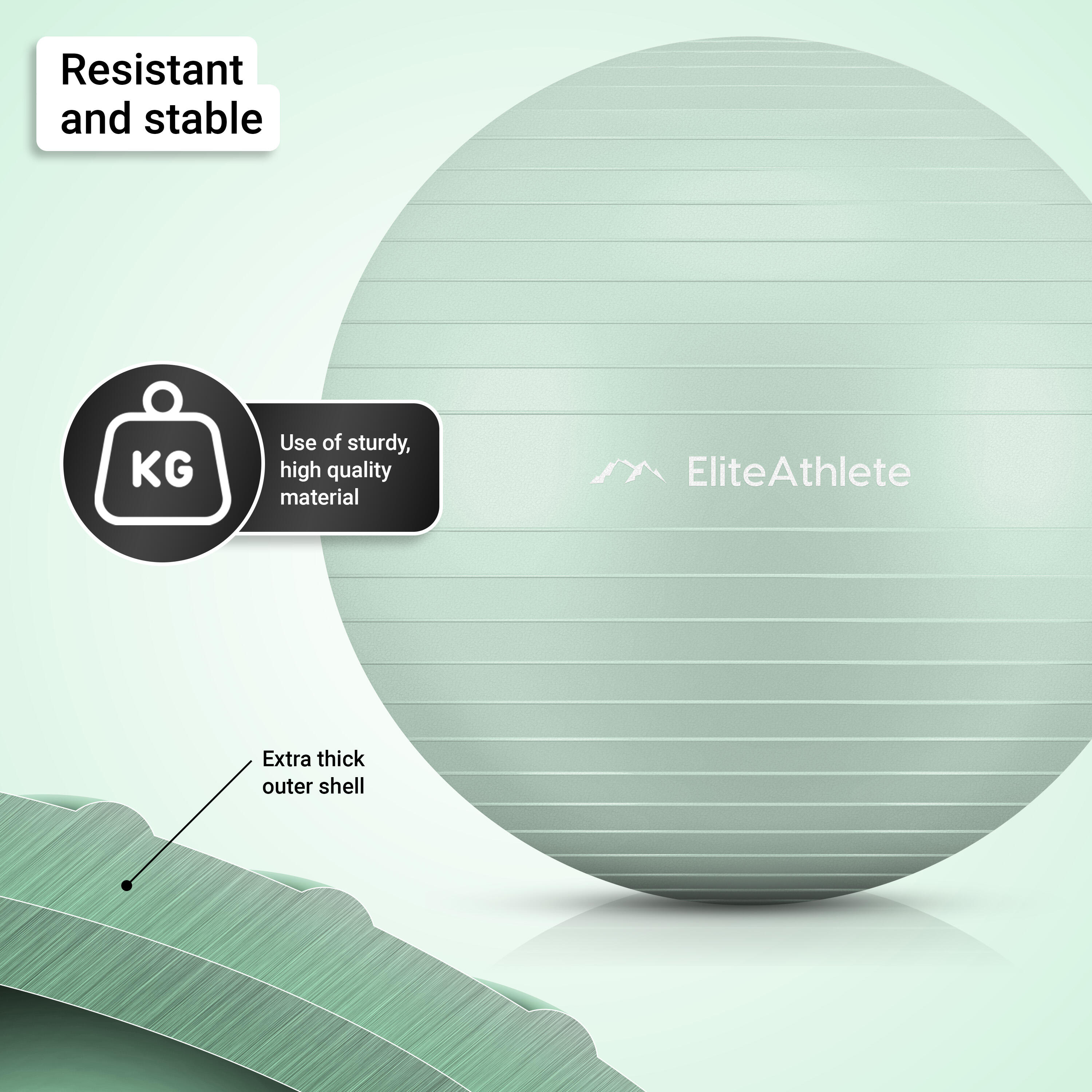 EliteAthlete® Gymnastikball - Sitzball - 55cm 5/7