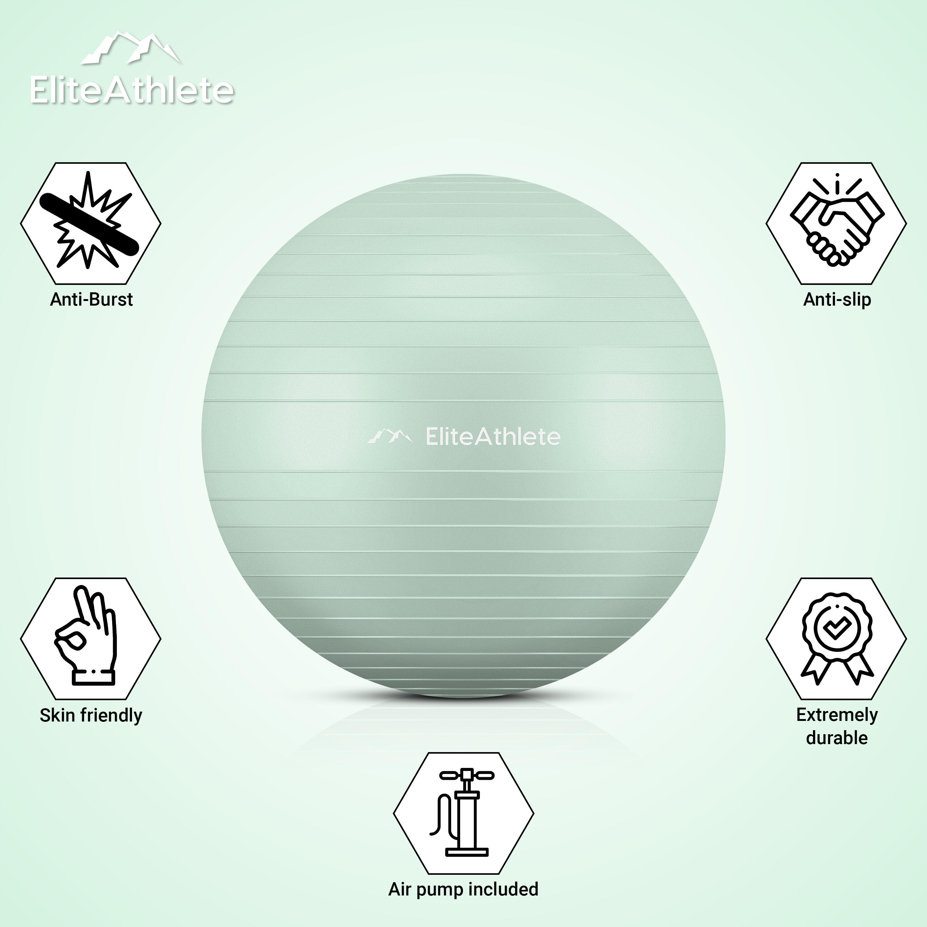 EliteAthlete® Gymnastikball - Sitzball - 55cm 6/7