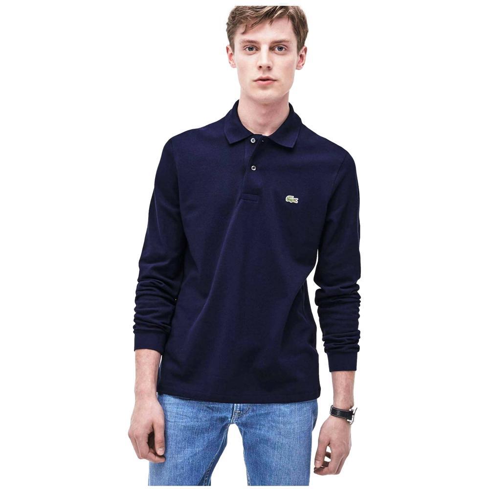 Pólo de manga comprida Lacoste para homem em azul