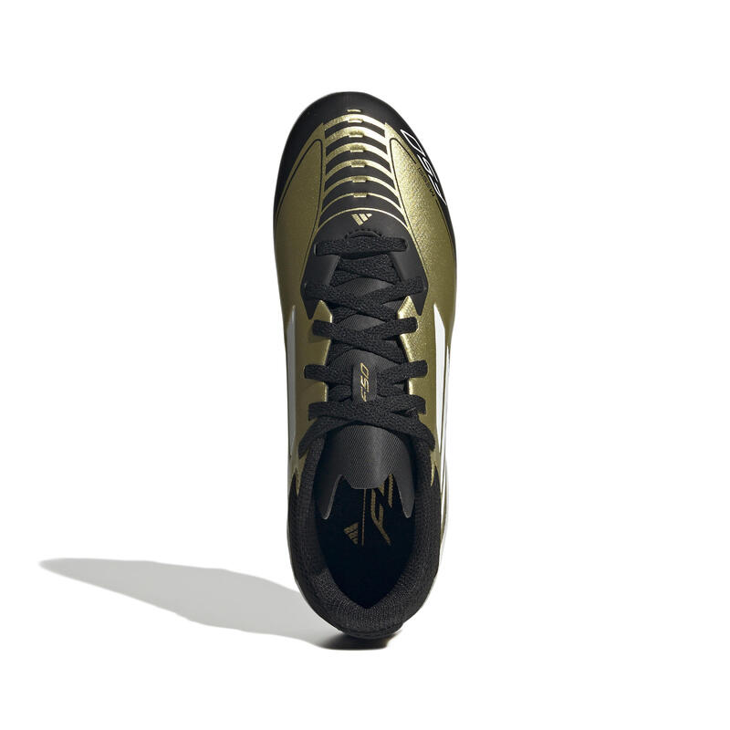 Pantofi cu crampoane adidas F50 League fotbal junior negru auriu