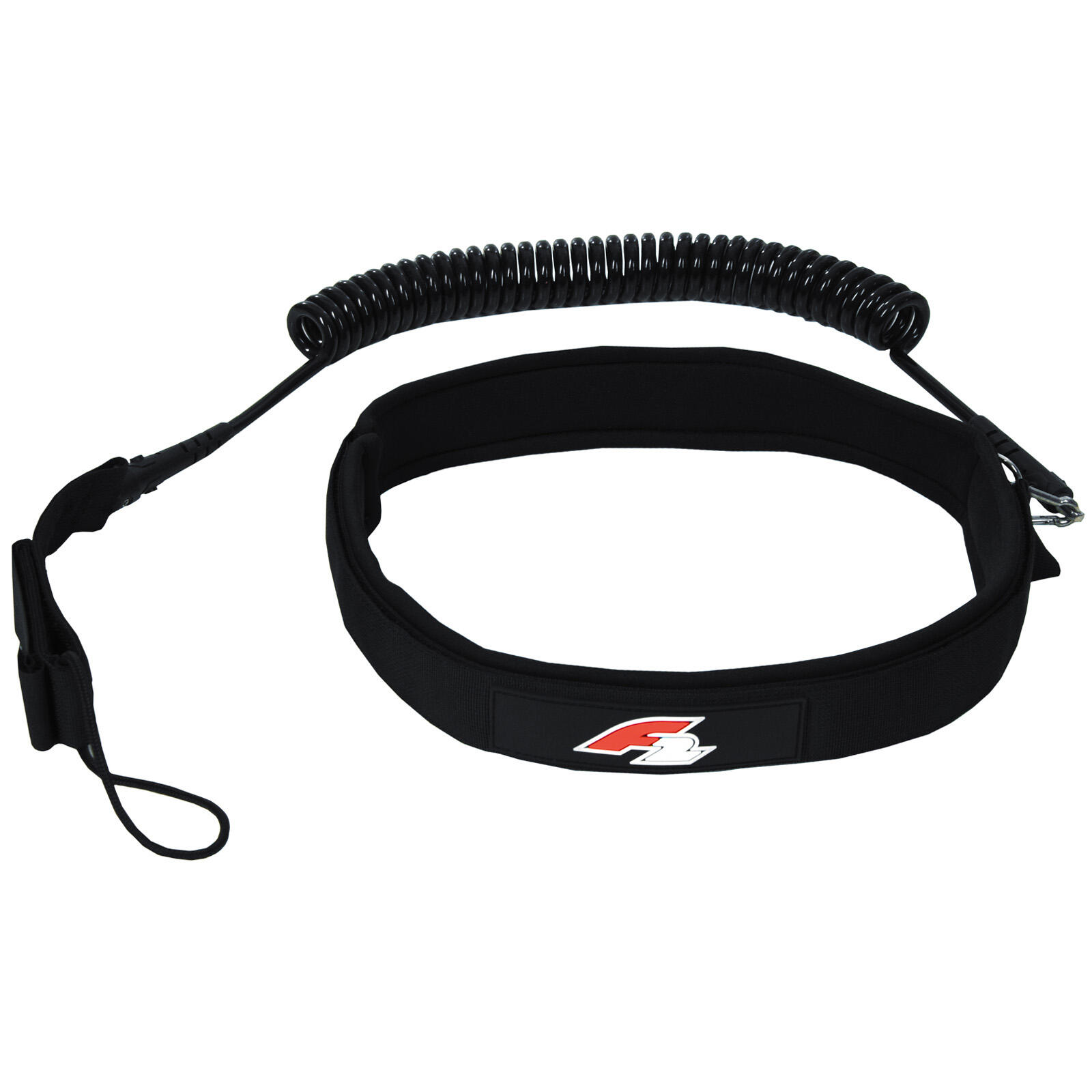 F2 F2   Stand Up Paddling Leash Hüft Coiled Leash   Schwarz 2024/25