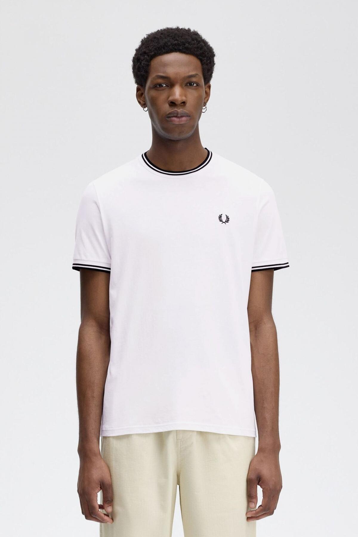 T-shirt Fred Perry Modèle M1588fp Couleur Blanc 5/6