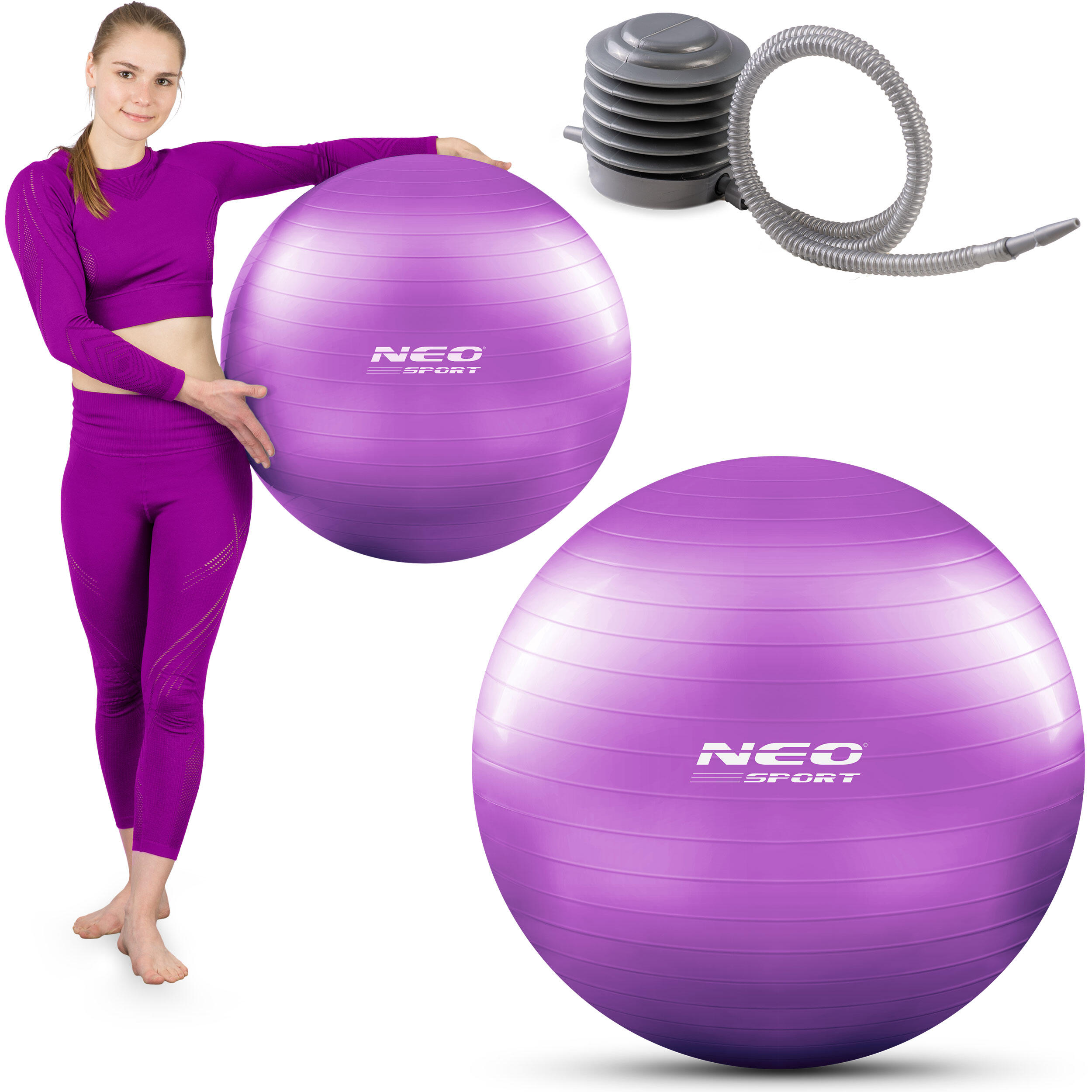 Bola de pilates fitness Neo-Sport NS-951 roxo