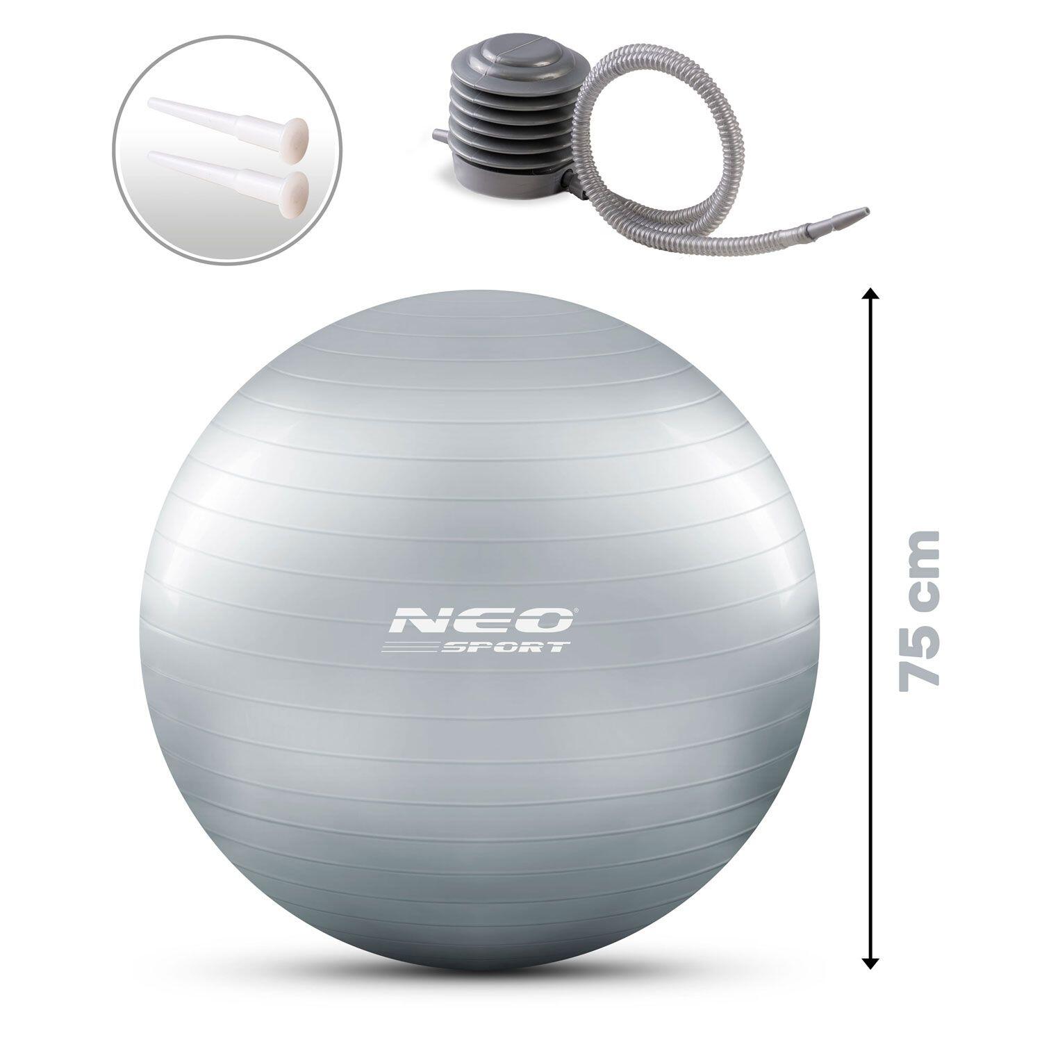 Balón suizo fitness Piłka do Aerobiku Fitness 75cm Neo-Sport NS-952 plata 7/7
