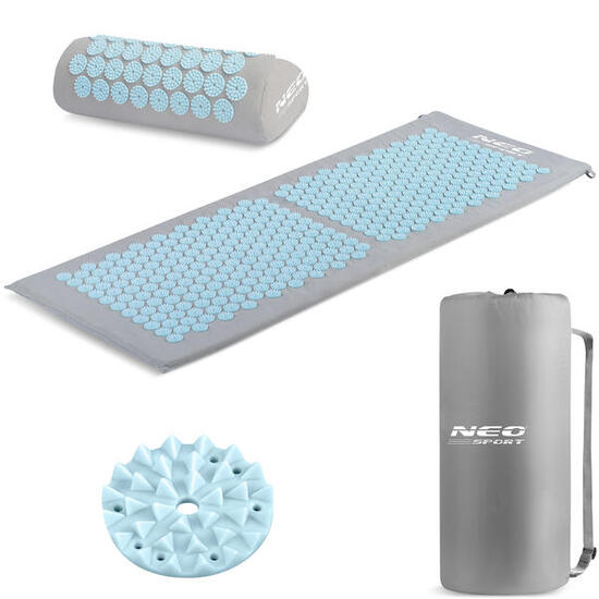 Neo-Sport NS-901 acupressuurmat met noppen, grijs en blauw