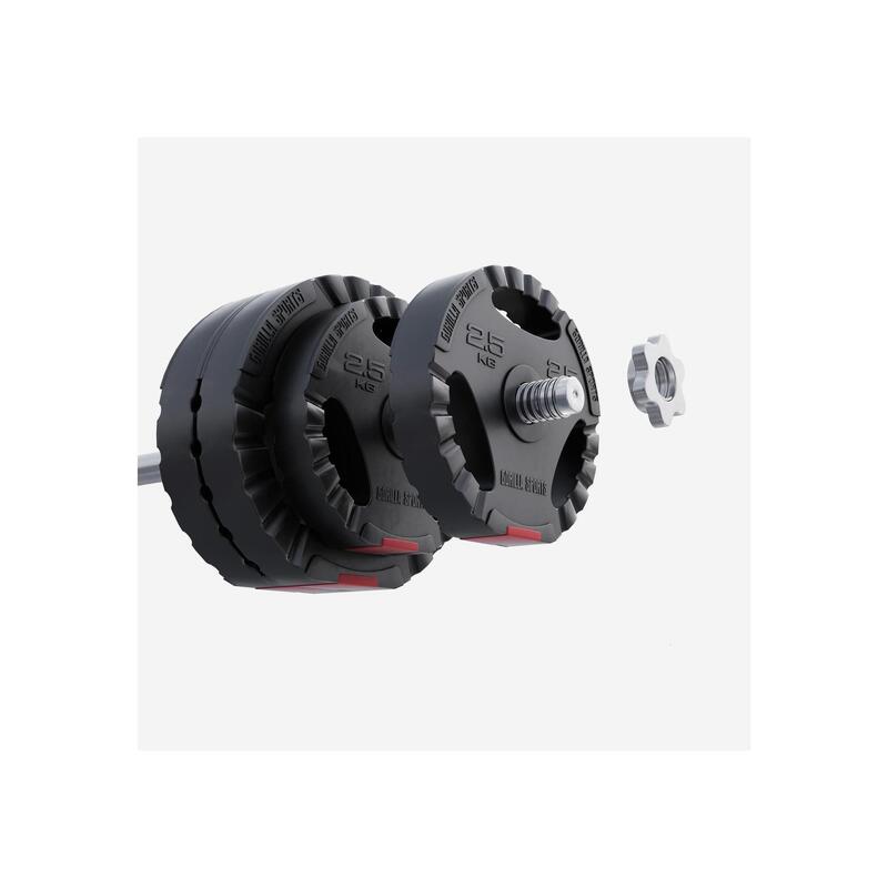 GORILLA SPORTS Gripper Kunststoff Hantelscheiben 1,25 - 15 KG