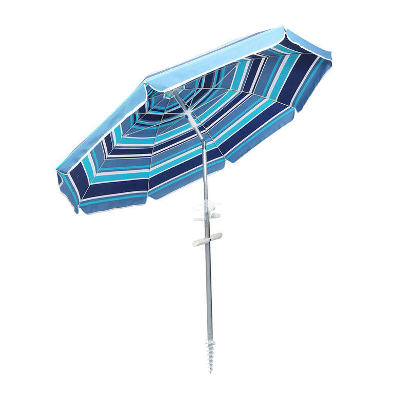 2m tilting beach umbrella in blue