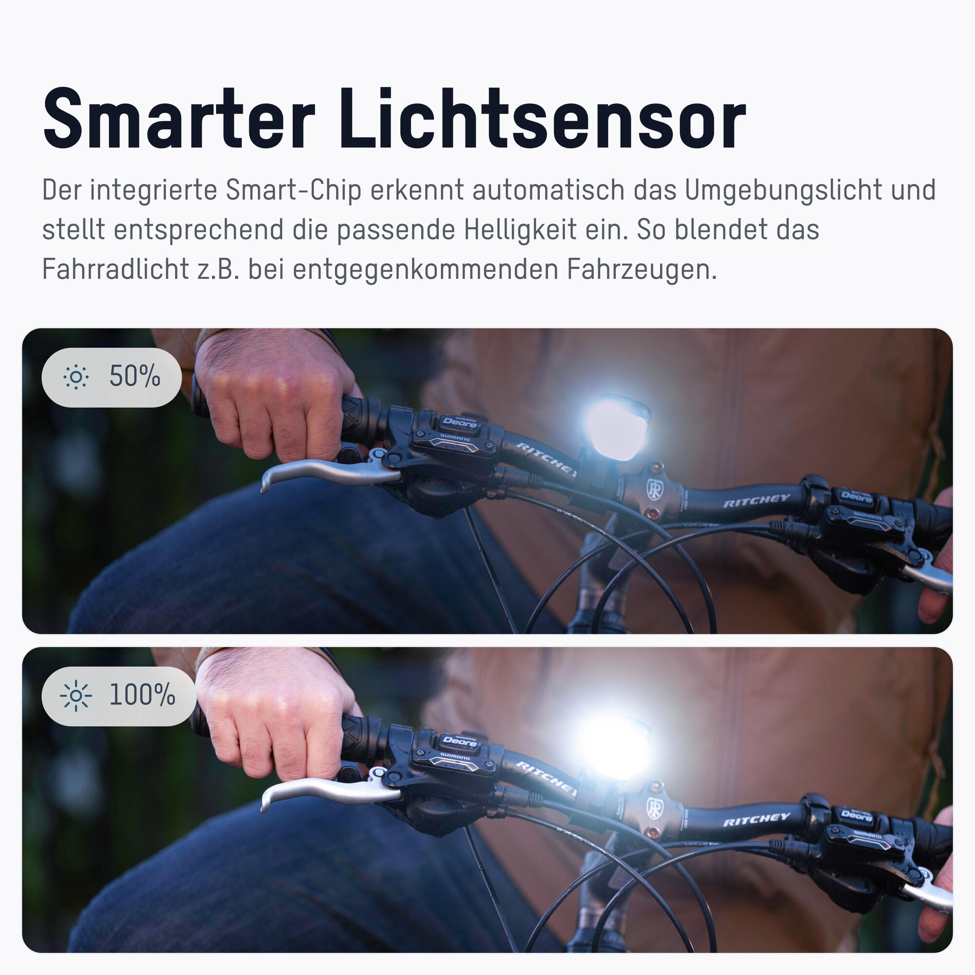 Bikelight Front-LED 50lx 2600mAh 3/7