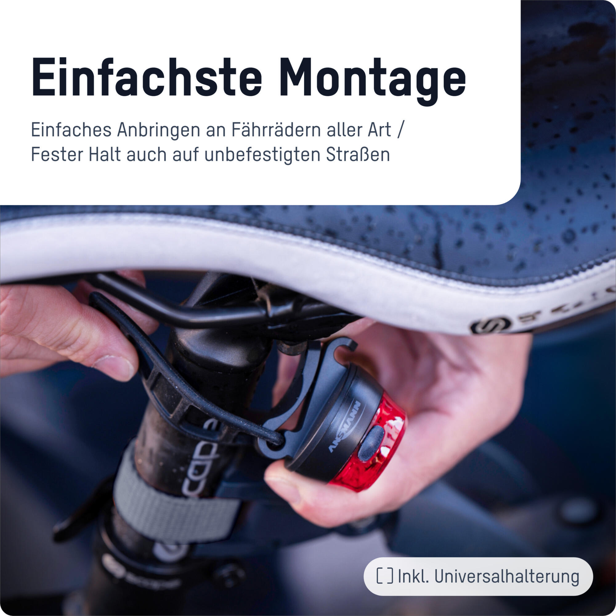 ANSMANN Fahrrad-Rücklicht StVZO zugelassen mit zuverlässiger CREE LED 3/7