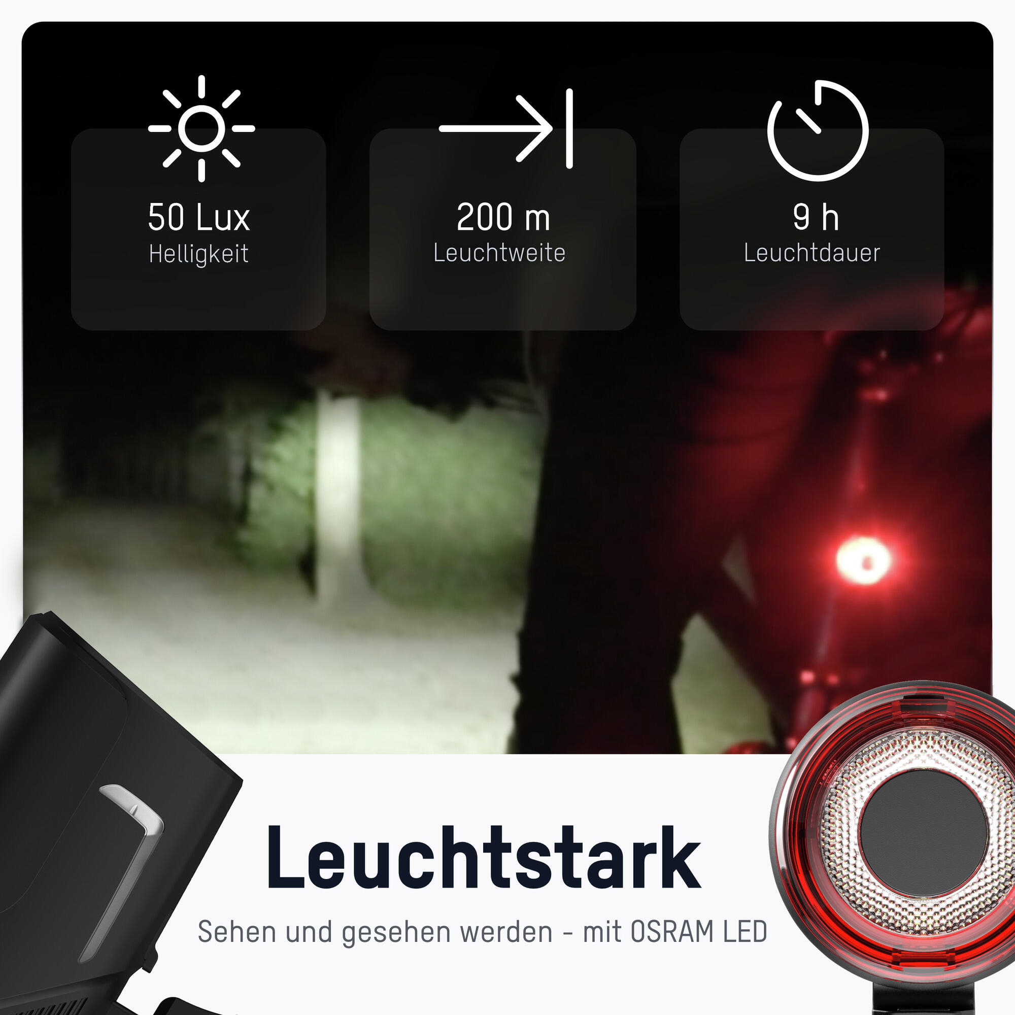 Bikelight-Set 50lx 2600mAh 2/7