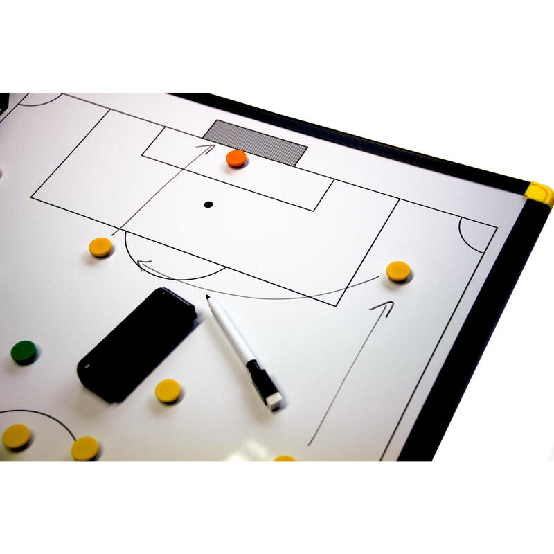 Tableau Tactique Football/Basket Magnétique Pliable - Board Entraîneur Stratégie Double Face Terrain Complet/Demi-Terrain