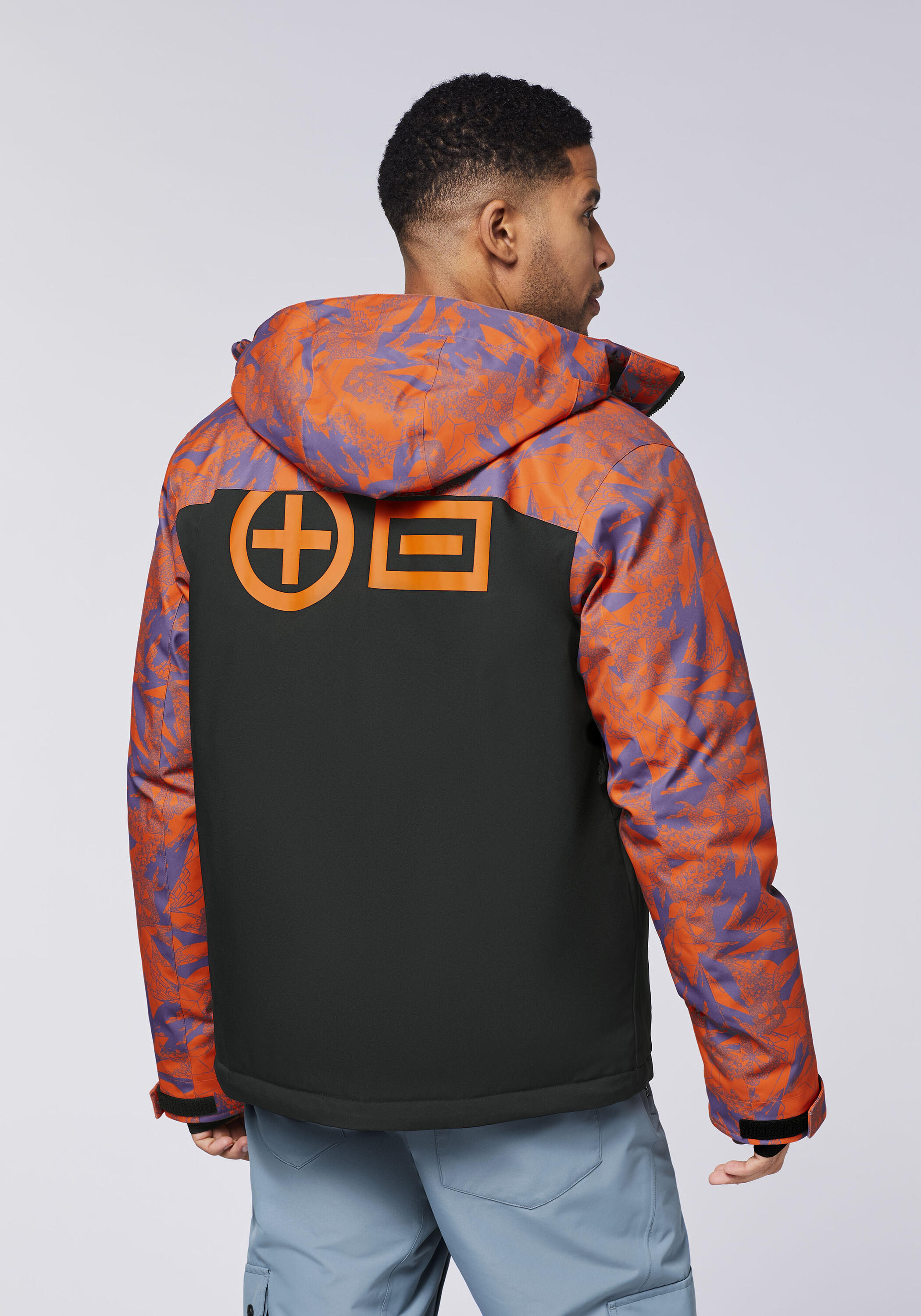 Skijacke mit unifarbenen und gemusterten Partien 4/7