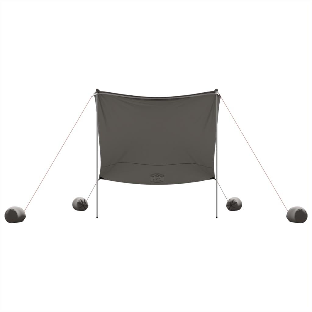 Auvent de plage VidaXL 214x236 cm avec sacs de sable, gris 4/7