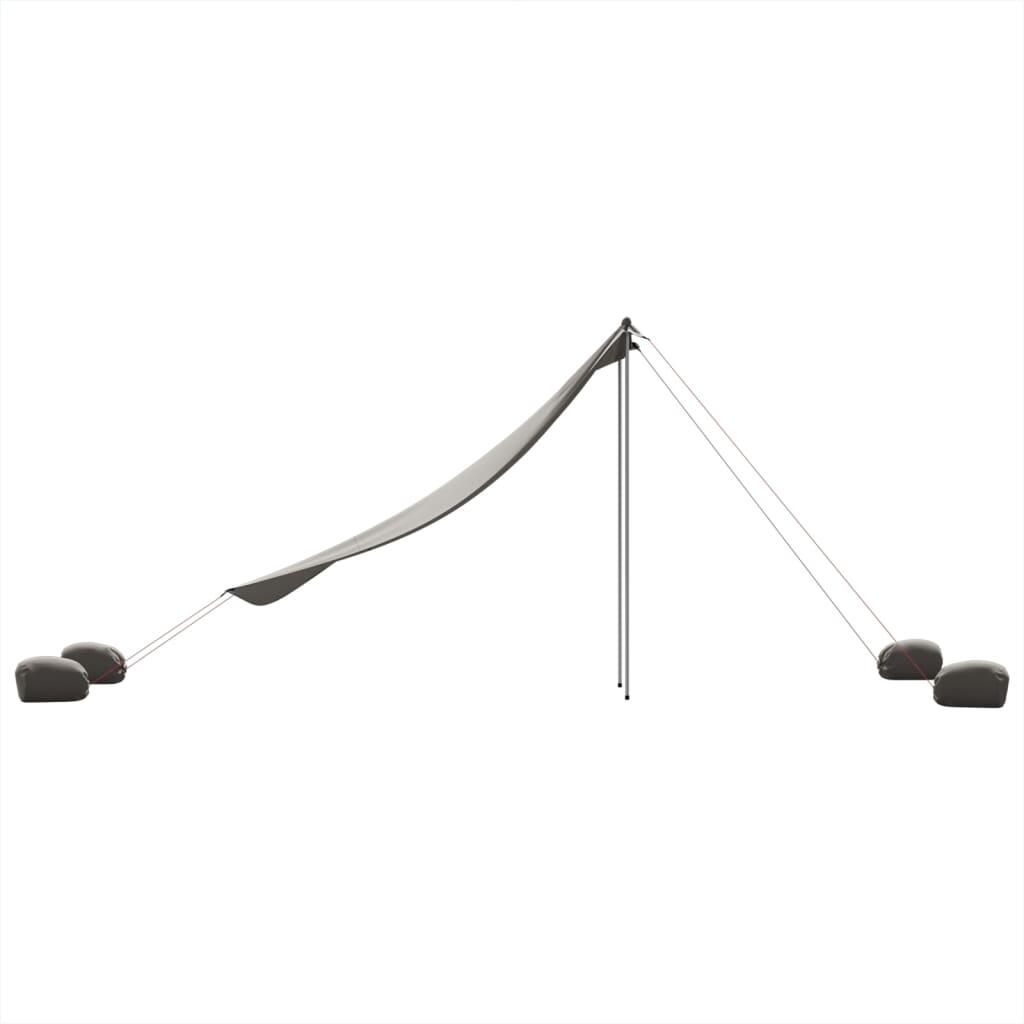Auvent de plage VidaXL 214x236 cm avec sacs de sable, gris 5/7