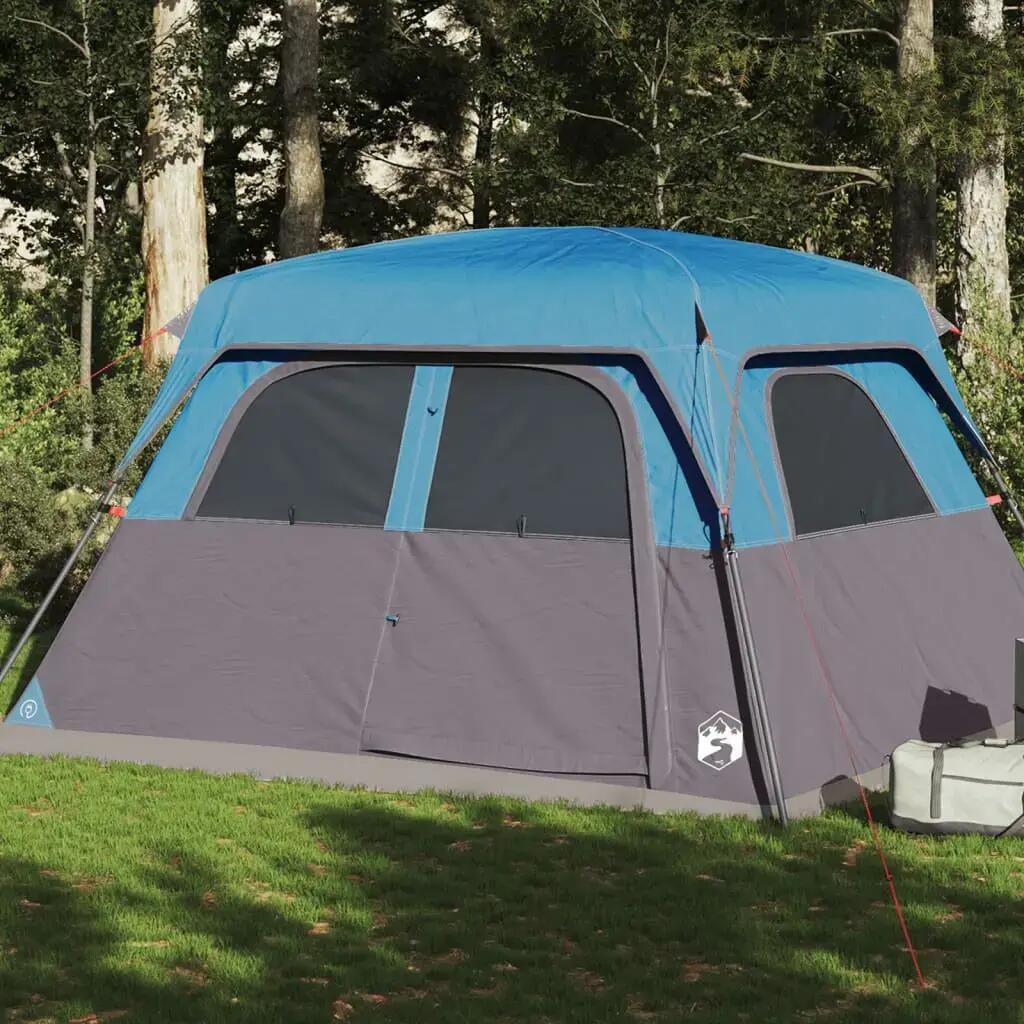 VidaXL 6-Person Family Tent with Living Area, Waterproof Blue