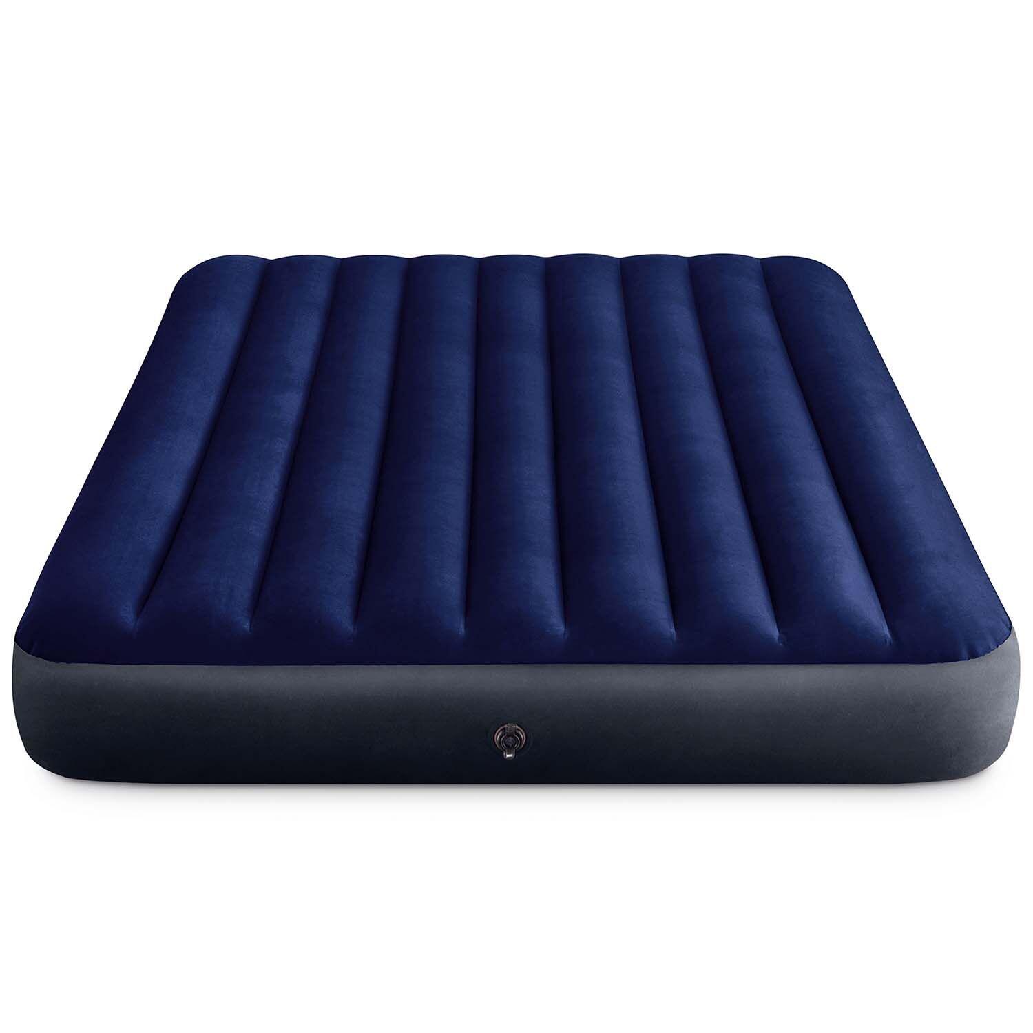 Materac dmuchany, 2osobowy, Intex, 203x152x25 cm, granatowy 2/5