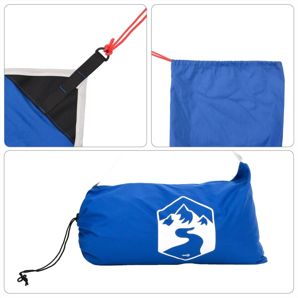 VidaXL Parasol de plage 214x236 cm polyester SPF 40+ bleu/gris 7/7