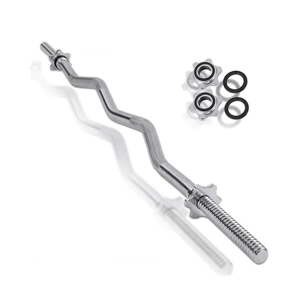 Barre Curl Olympique 150cm * 25mm + 2 Stop-disques Fitness Tech 5/7