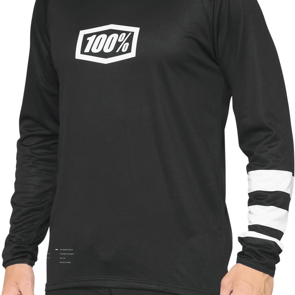 Children's 100% R-Core Long Sleeve Jersey Black/White