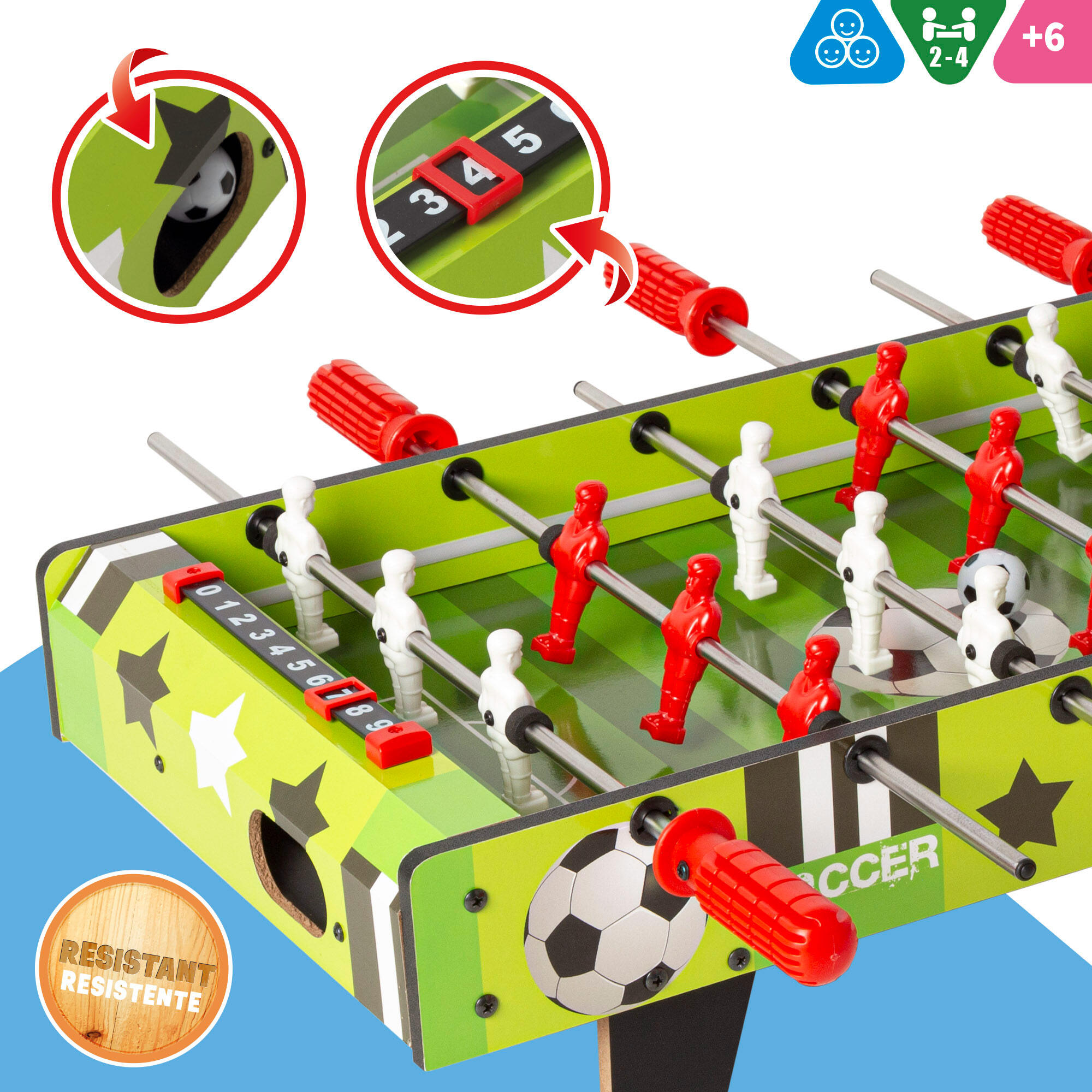 Baby-foot en bois avec lumières 60x32x14 cm CB Games 2/7