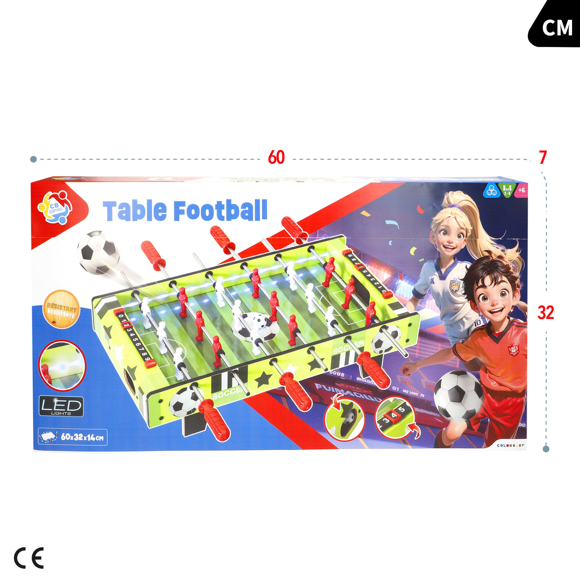Baby-foot en bois avec lumières 60x32x14 cm CB Games 7/7