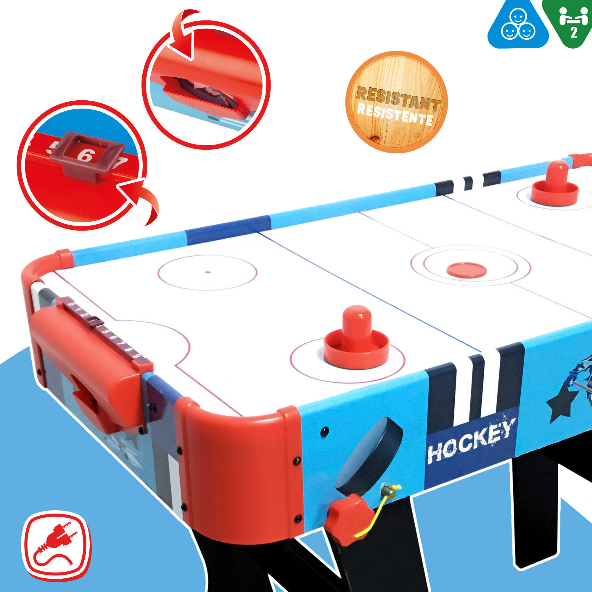 Table d'air hockey pieds pliants en bois 81x42x63 cm CB Games 2/7