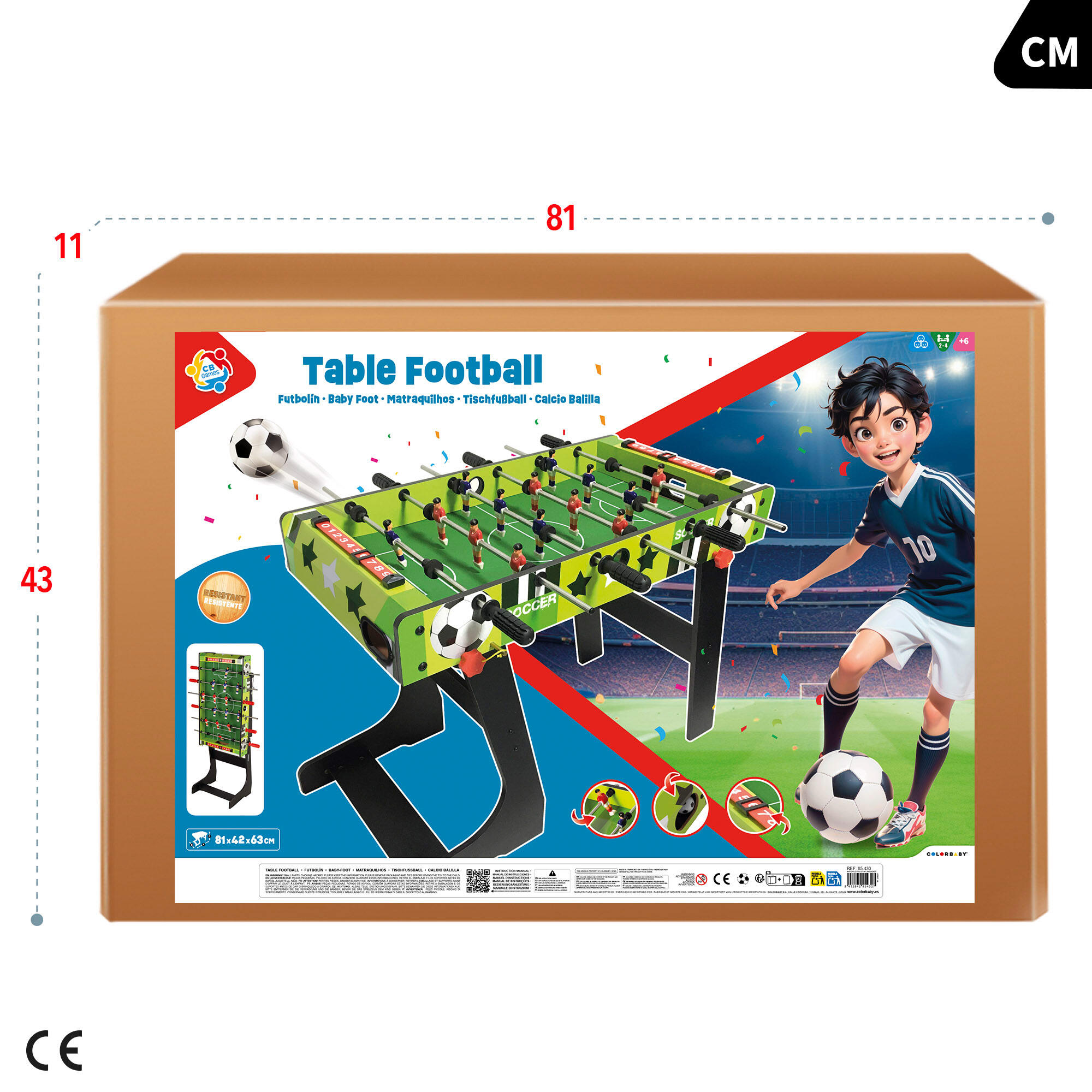Mesa de matraquilhos de madeira dobrável 81x42x63 cm CB Games 7/7