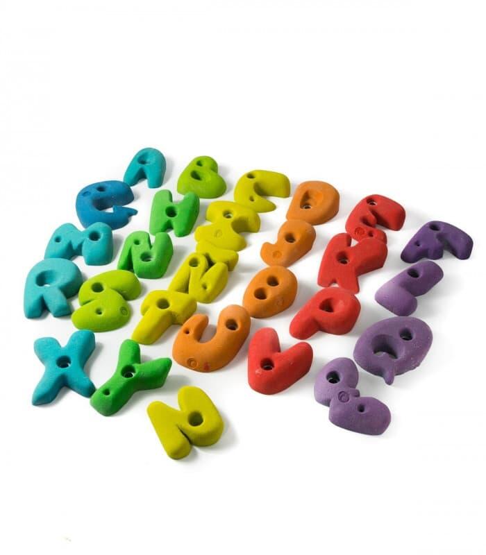 Alfabeto con prese d'arrampicata 3/7