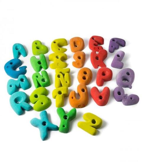 Abécédaire avec des prises d'escalade