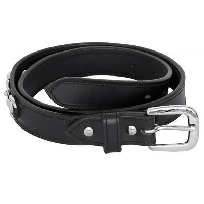 Leren riem equestrian queen elliana zwart/bruin