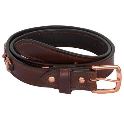 Leren riem equestrian queen elliana zwart/bruin