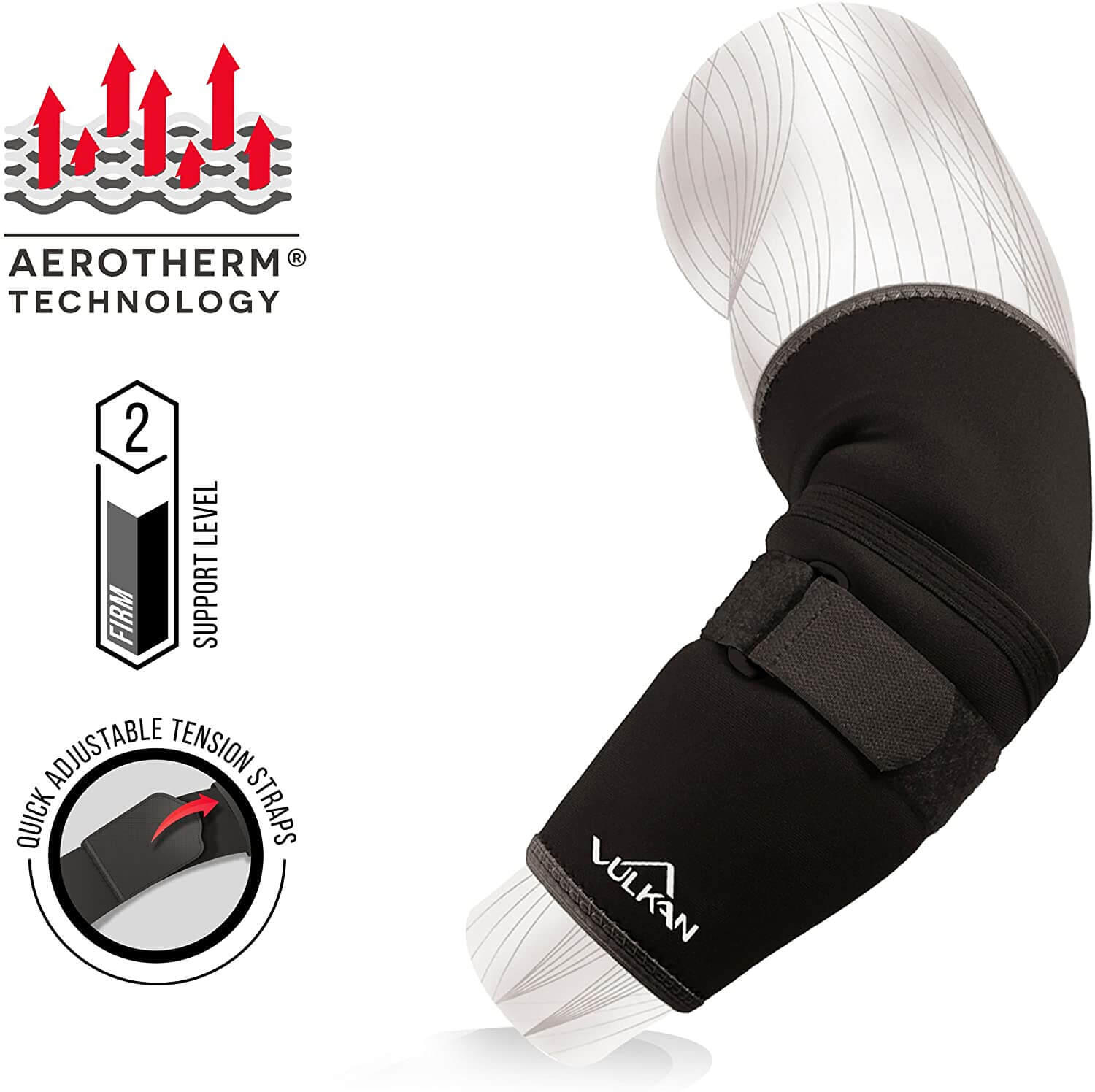 Vulkan Classic Elbow Support Brace with Strap 2/5