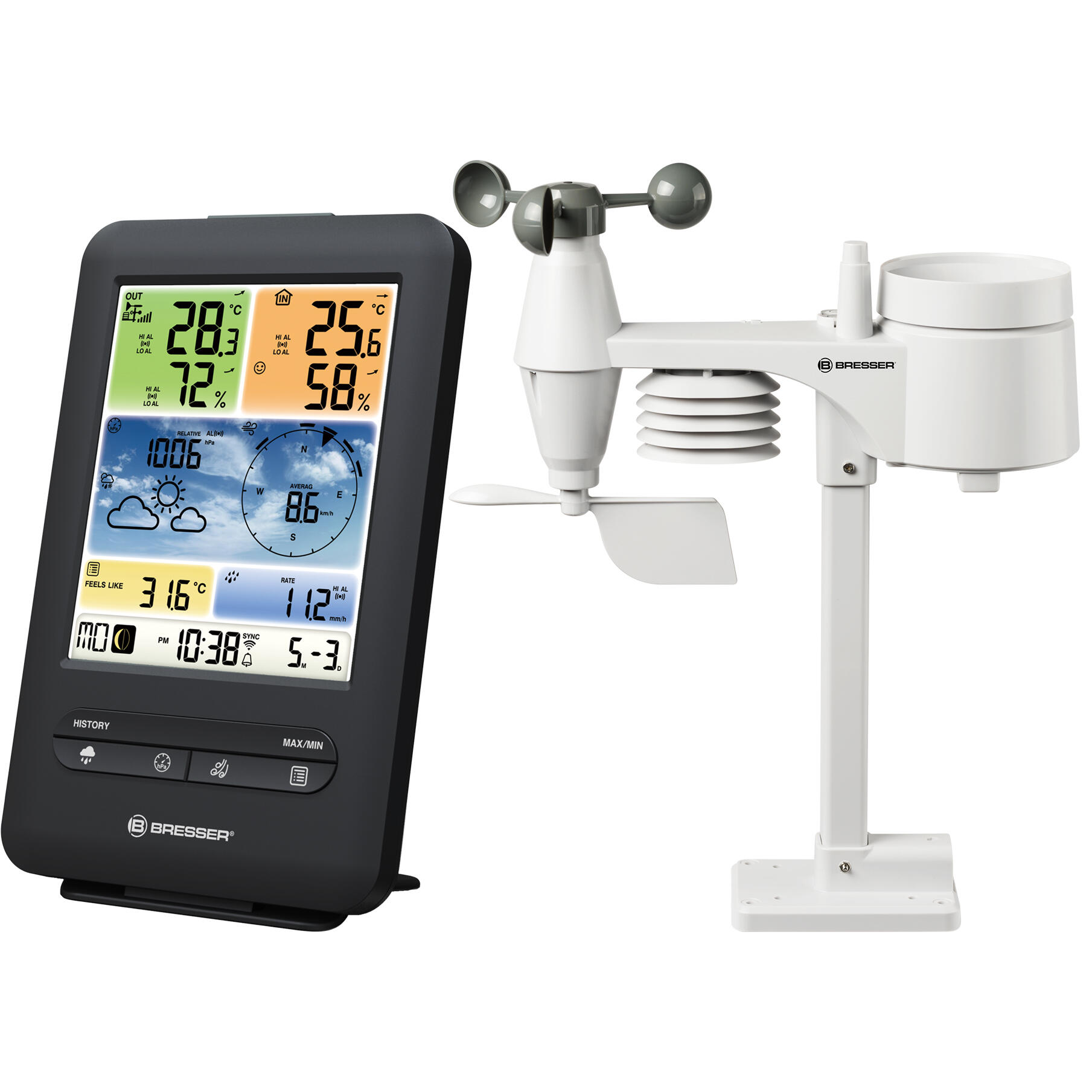 Bresser Pro WIFI 5-in-1 Colour Weather Center V 5/6