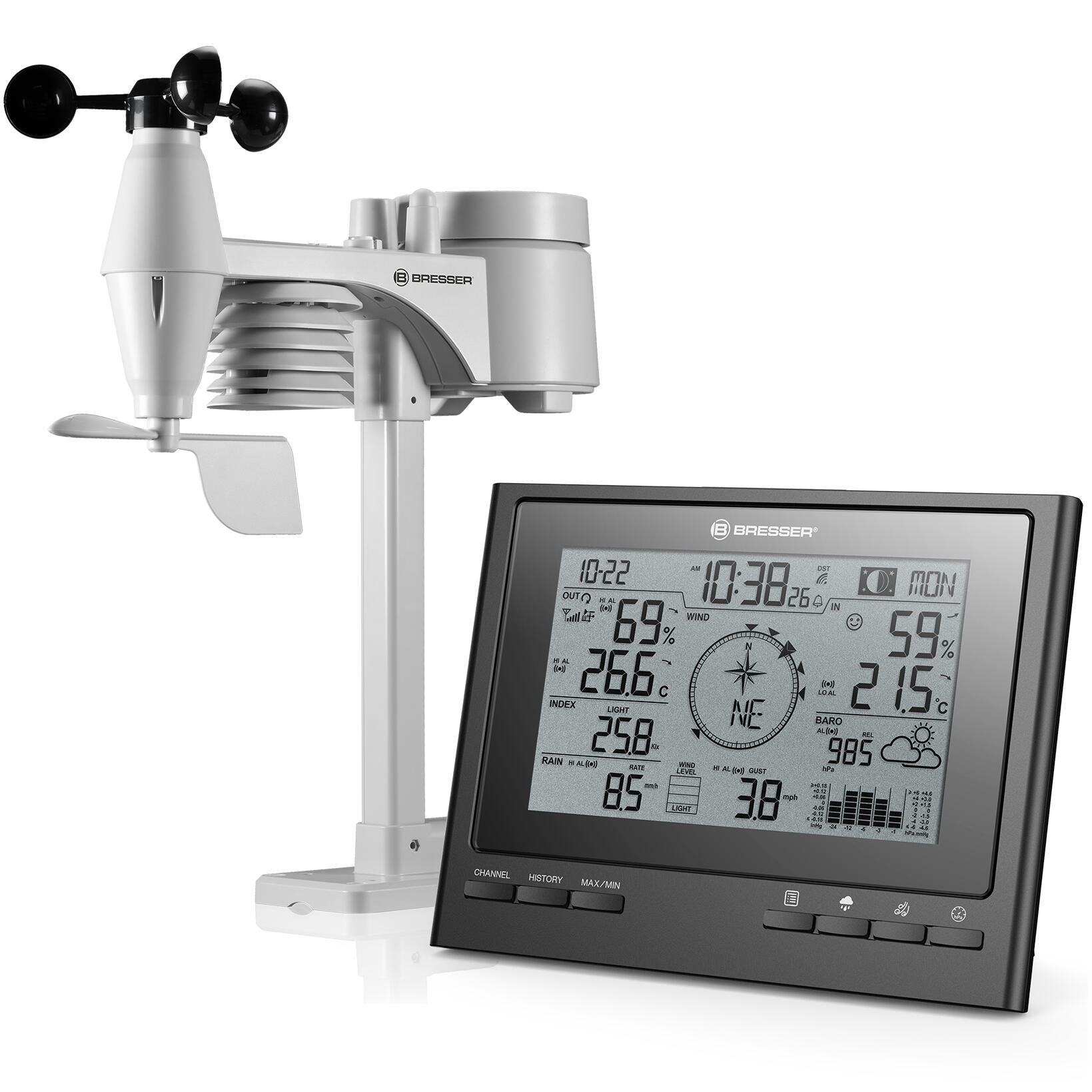 BRESSER Esclusiva stazione meteorologica wireless ClimateScout BRESSER 7-in-1