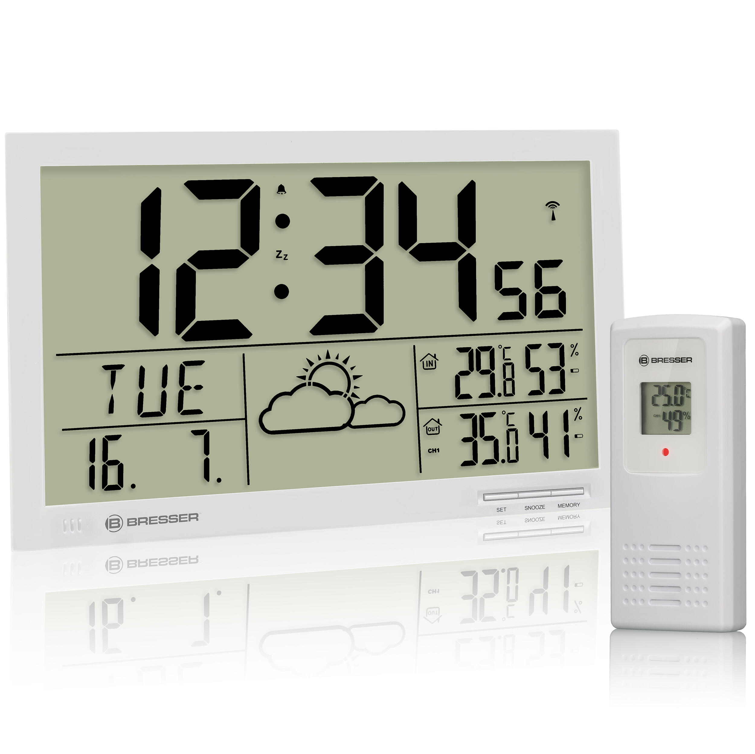 BRESSER Stazione meteorologica MyTime Jumbo LCD Bresser - Bianco
