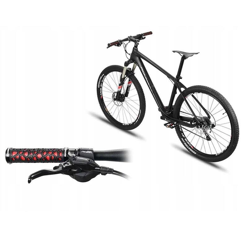 Mâner biciclete prindere fermă, ventilație, roșu și negru