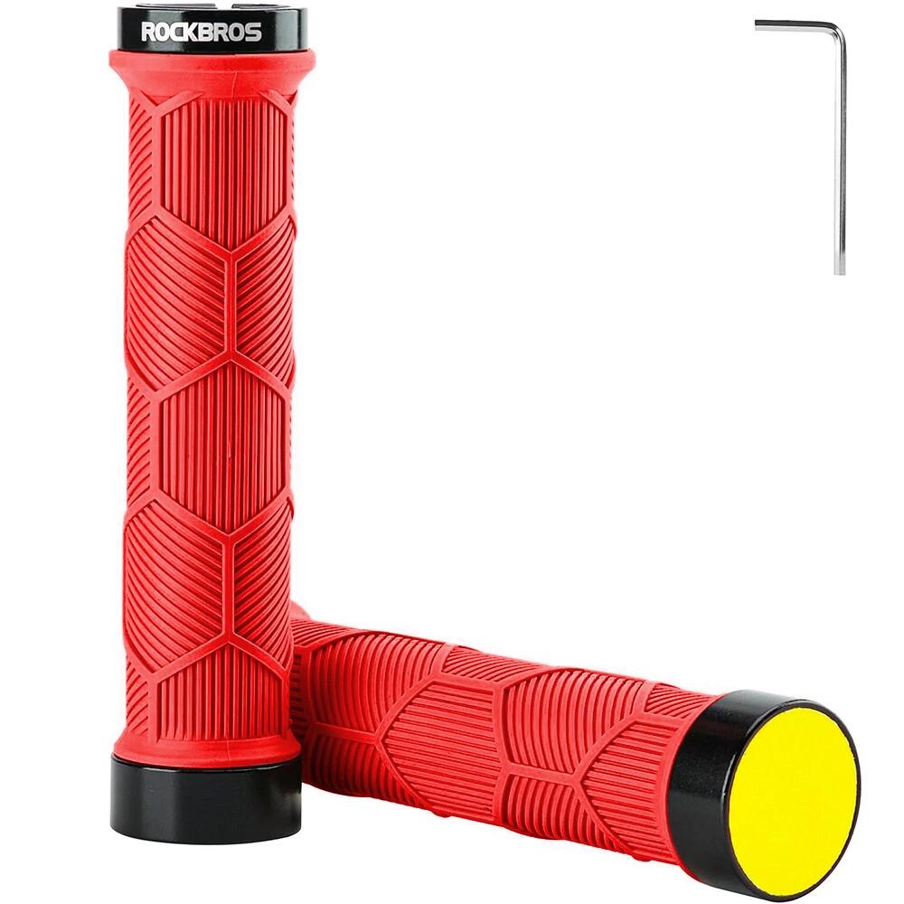ROCKBROS Punhos de bicicleta Rockbros com refletor vermelho