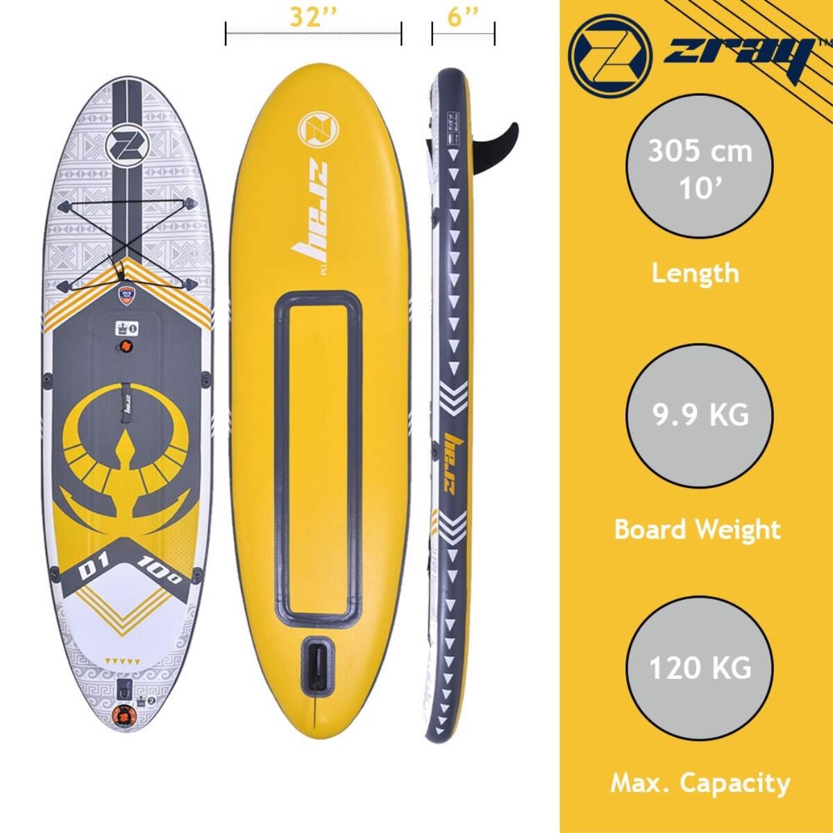 Stand Up Paddle ZRAY DUAL D1 Dropstitch DC 305x81x15cm 10'x32 "x6" Hinchable 2/7